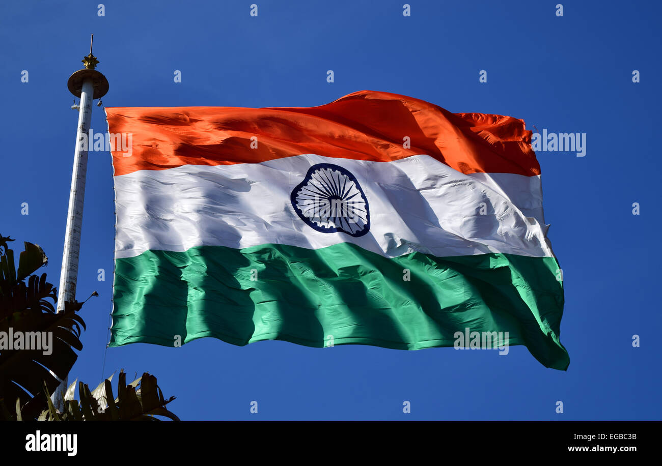 Indian Flag Tringa Flying High at Independence day India Tallest National Flag in India Stock Photo