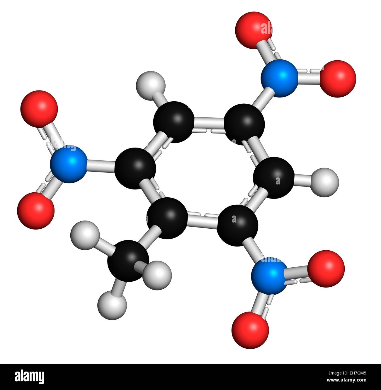 Trinitrotoluene high explosive molecule Stock Photo