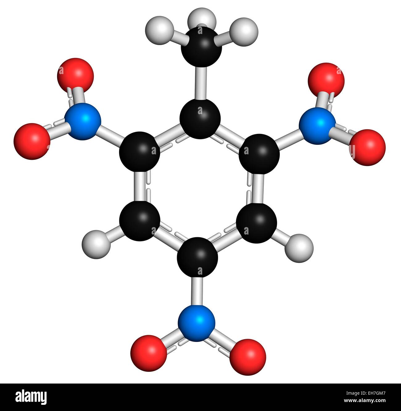 Trinitrotoluene high explosive molecule Stock Photo