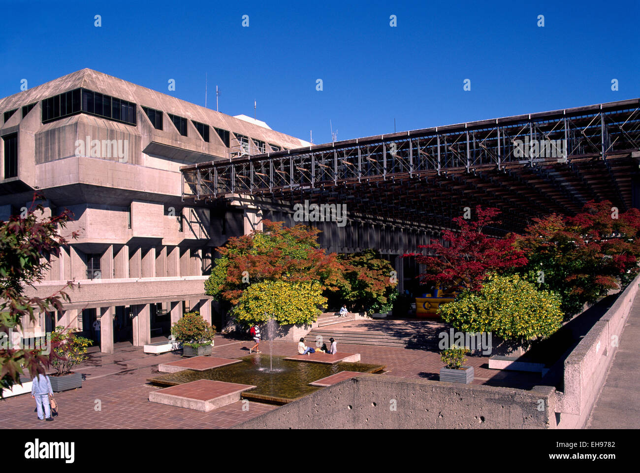 Burnaby, BC, British Columbia, Canada - Simon Fraser University Campus Building on Burnaby Mountain, Autumn / Fall Stock Photo