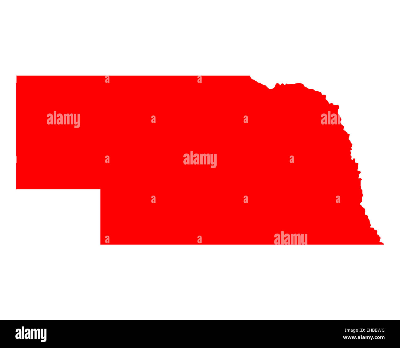 Map of Nebraska Stock Photo - Alamy