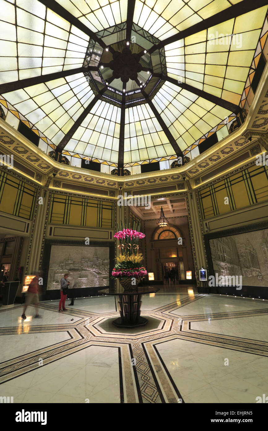 The lobby of Fairmont Peace Hotel, Shanghai, China Stock Photo