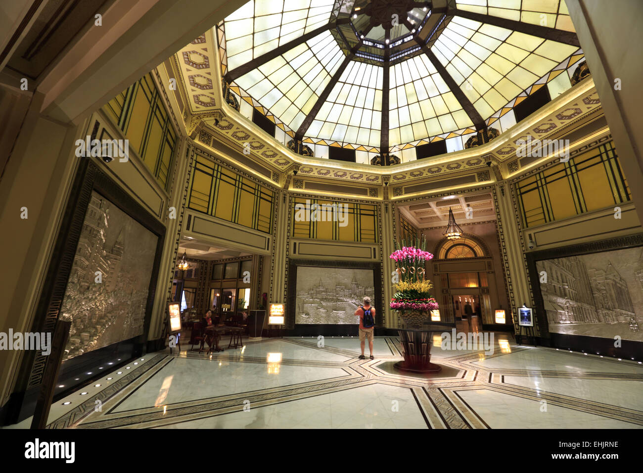 The lobby of Fairmont Peace Hotel, Shanghai, China Stock Photo