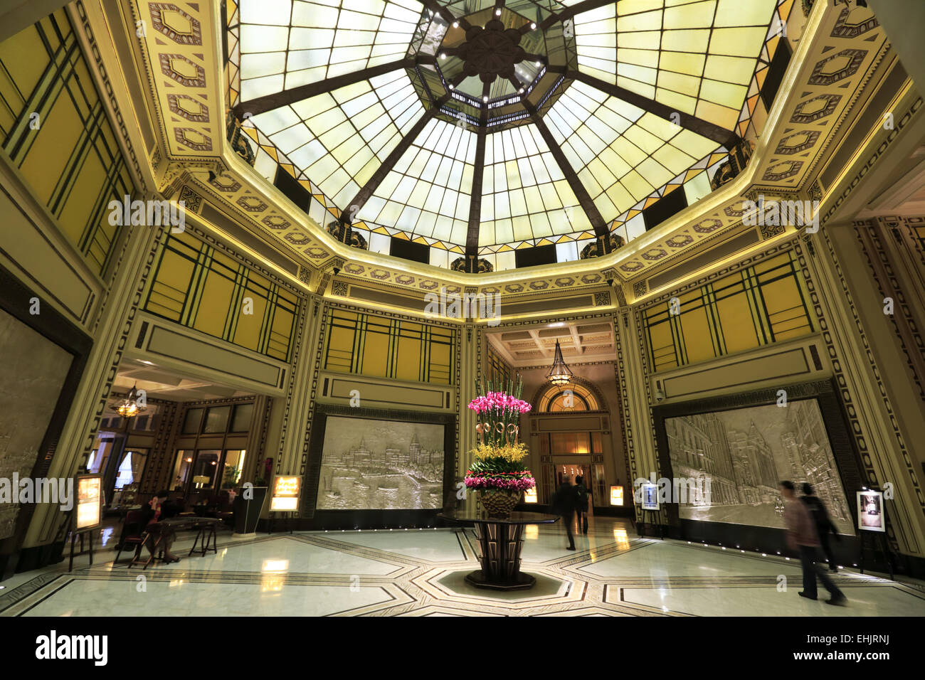 The lobby of Fairmont Peace Hotel, Shanghai, China Stock Photo