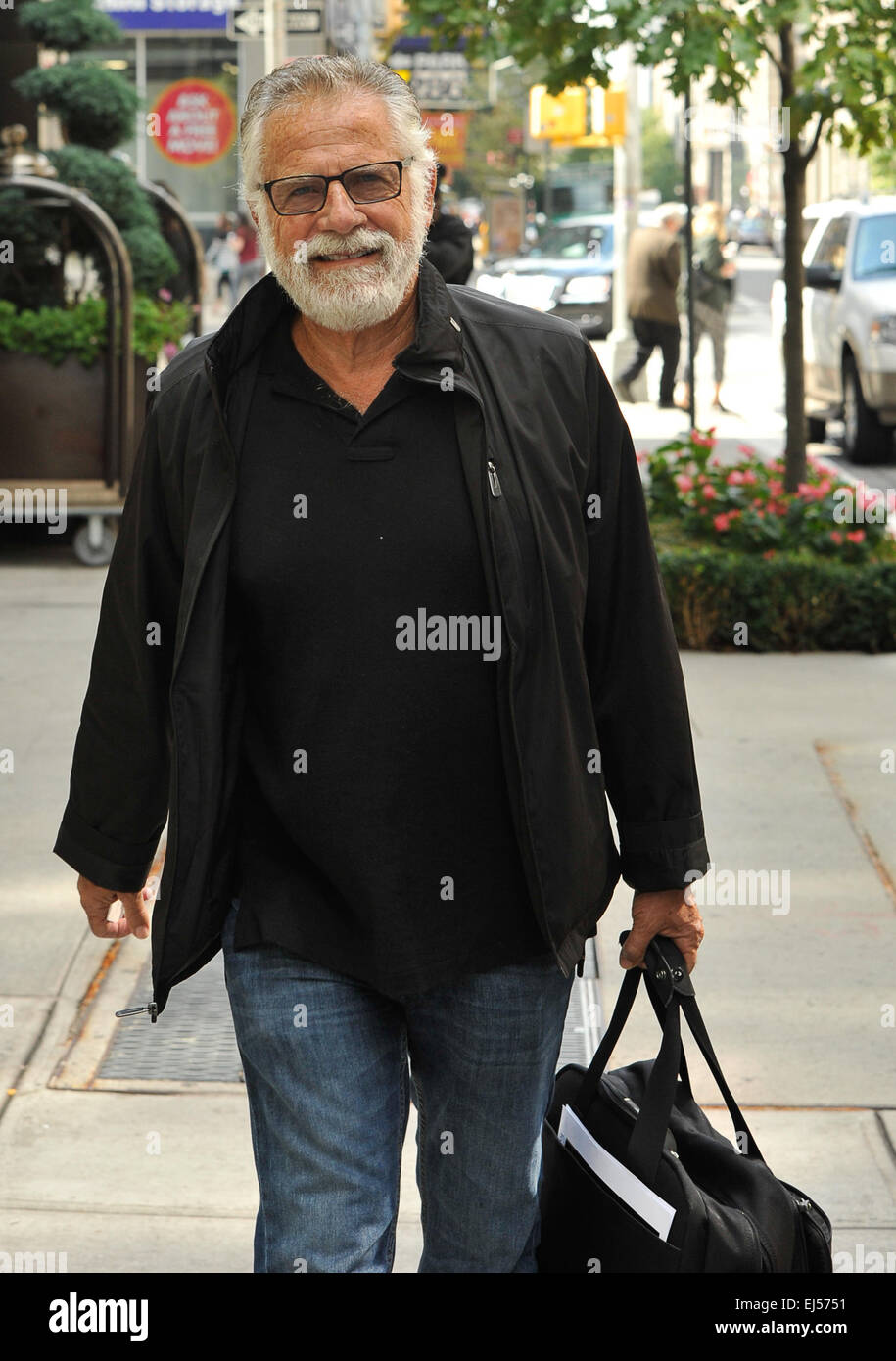 Jonathan Goldsmith, known as the 'The Most Interesting Man in the World' for the Dos Equis beer company, walking in SoHo Featuring: Jonathan Goldsmith Where: Manhattan, New York, United States When: 16 Sep 2014 Stock Photo