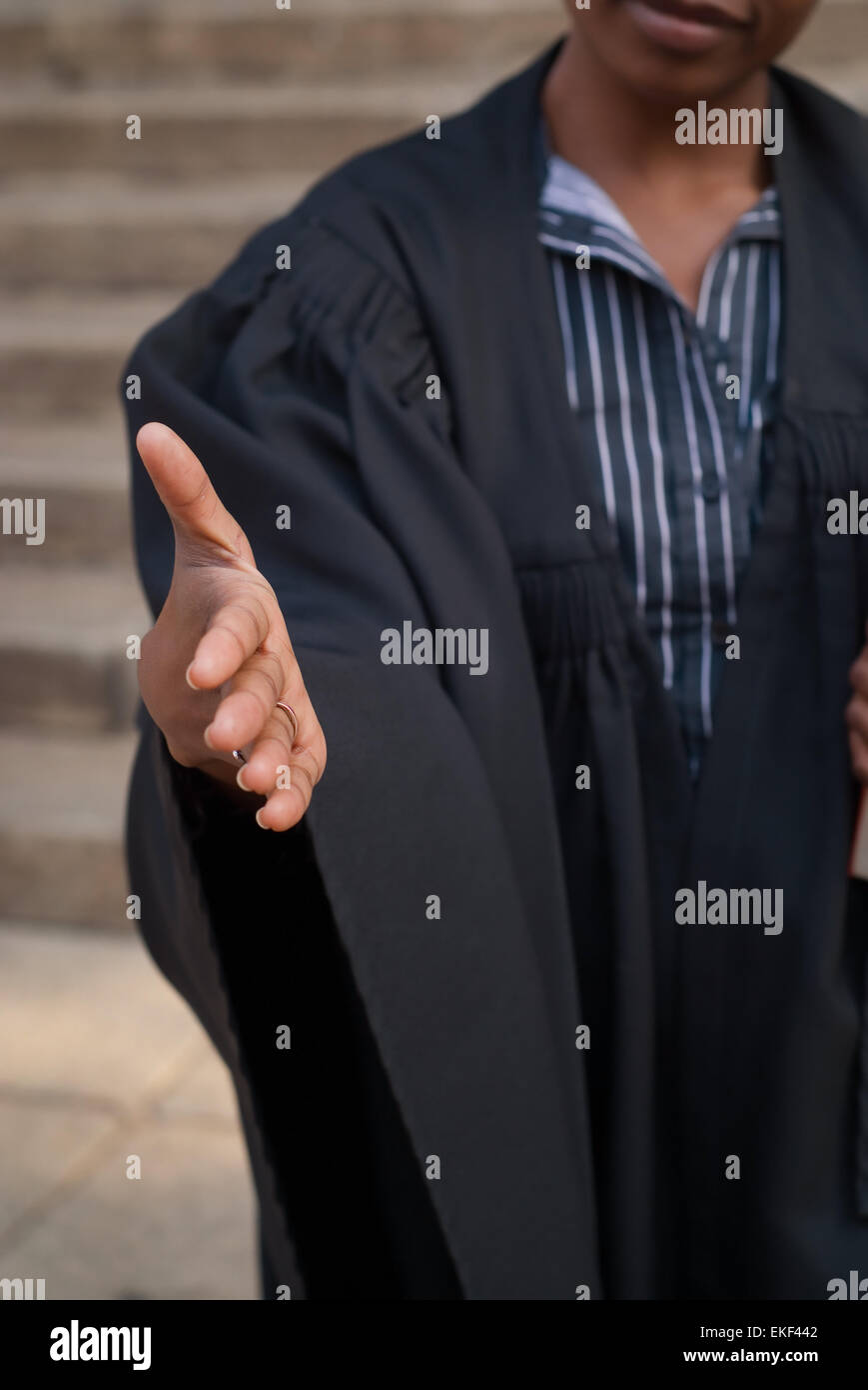 Lawyer shaking hands Stock Photo