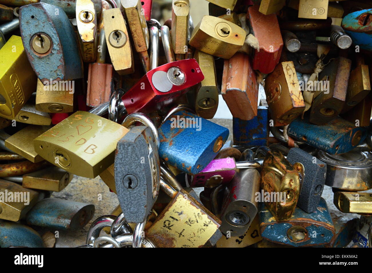 padlock like a symbol of people in love Stock Photo