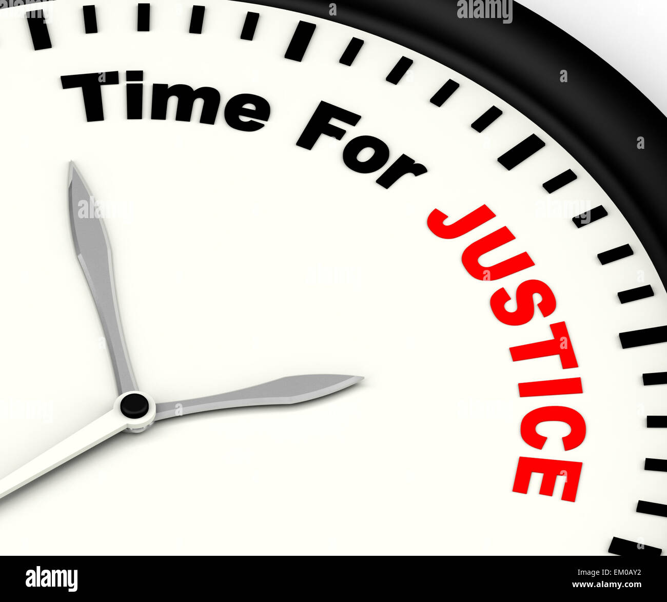 Time For Justice Message Showing Law And Punishment Stock Photo