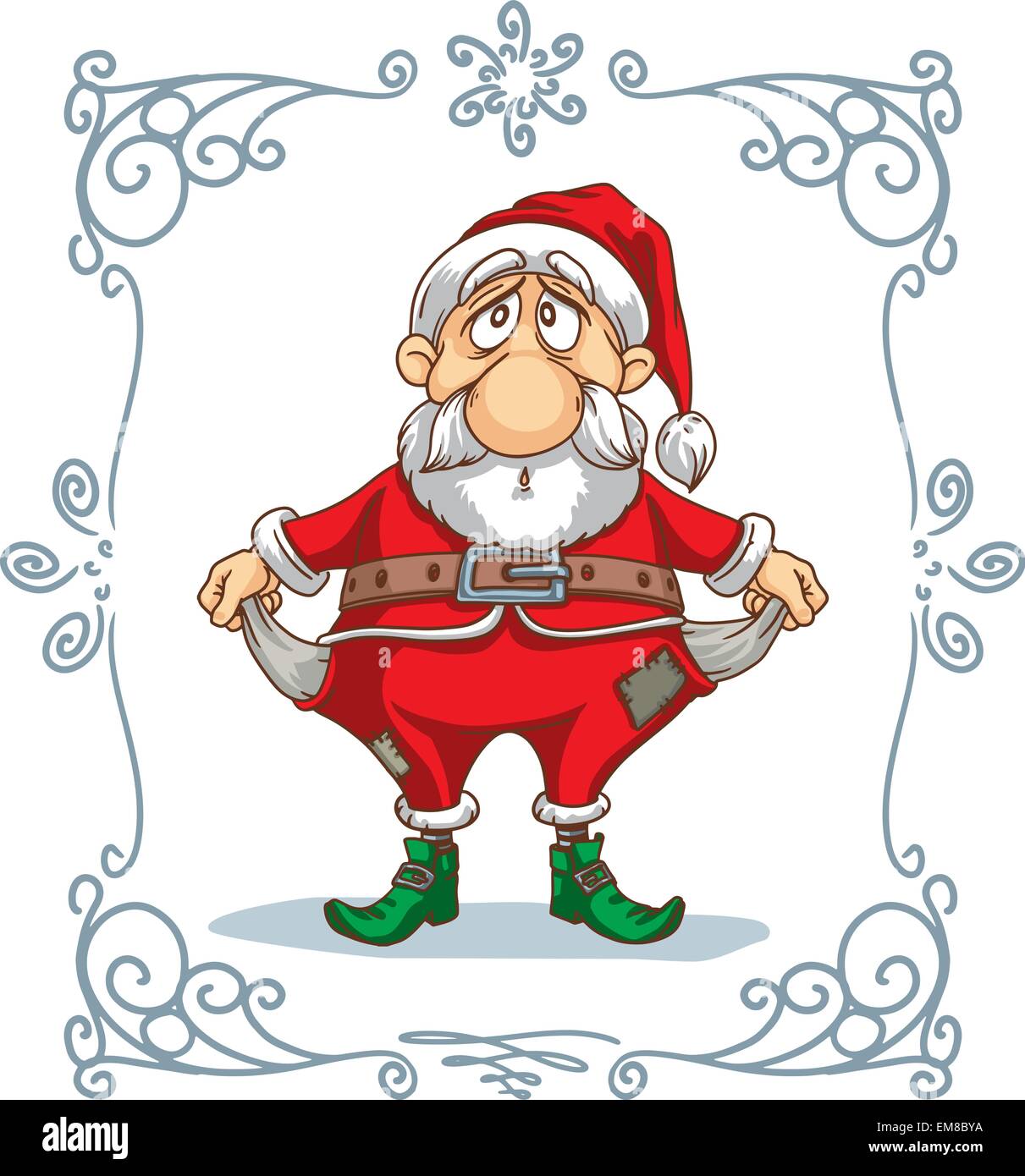 Broke Santa Cartoon Stock Vector