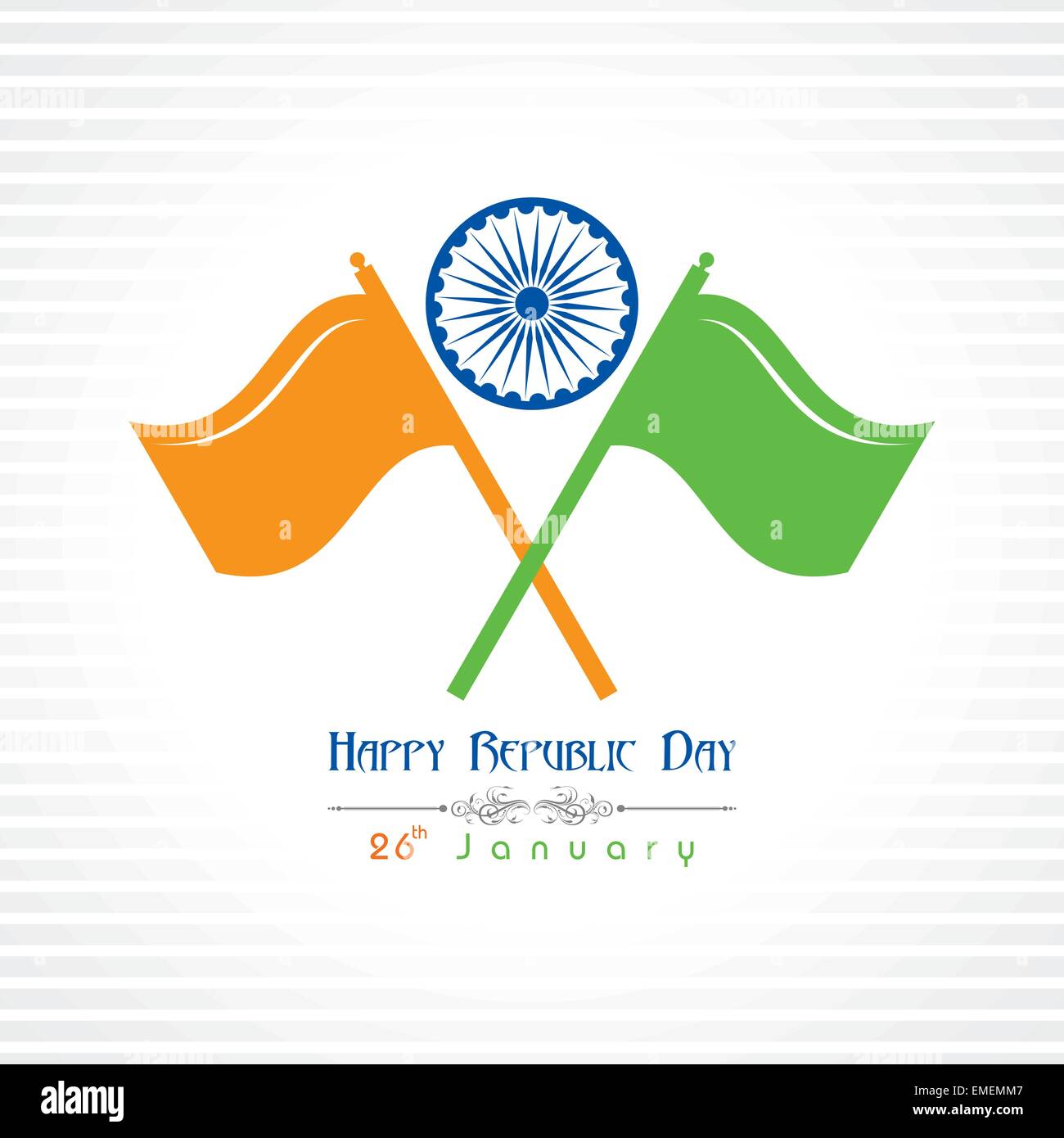 Republic Day greeting with indian flag stock vector Stock Vector