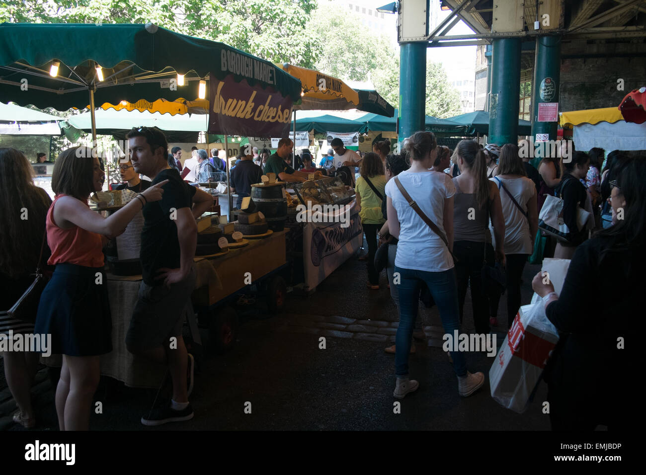 People walking around the market. Stock Photo