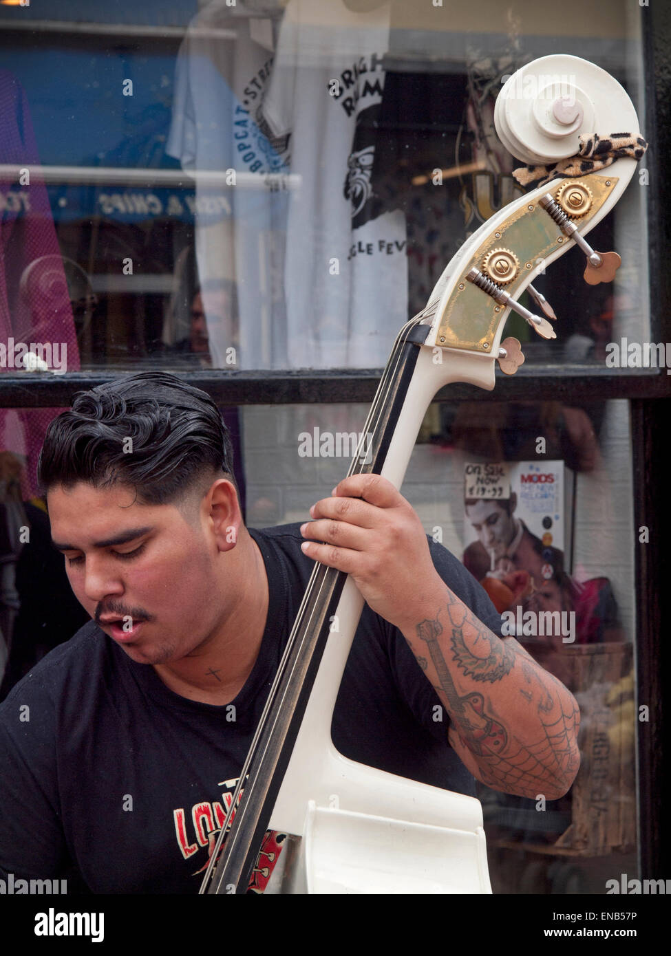 A busker in Brighton Stock Photo