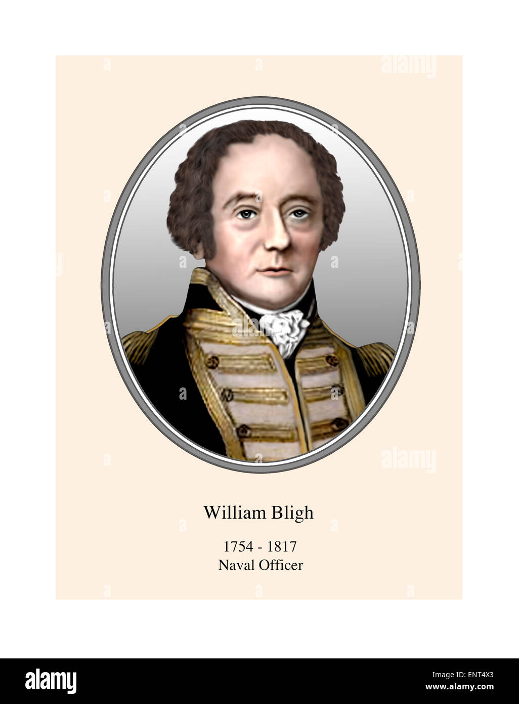 William Bligh Naval Officer Portrait Modern Illustration Stock Photo