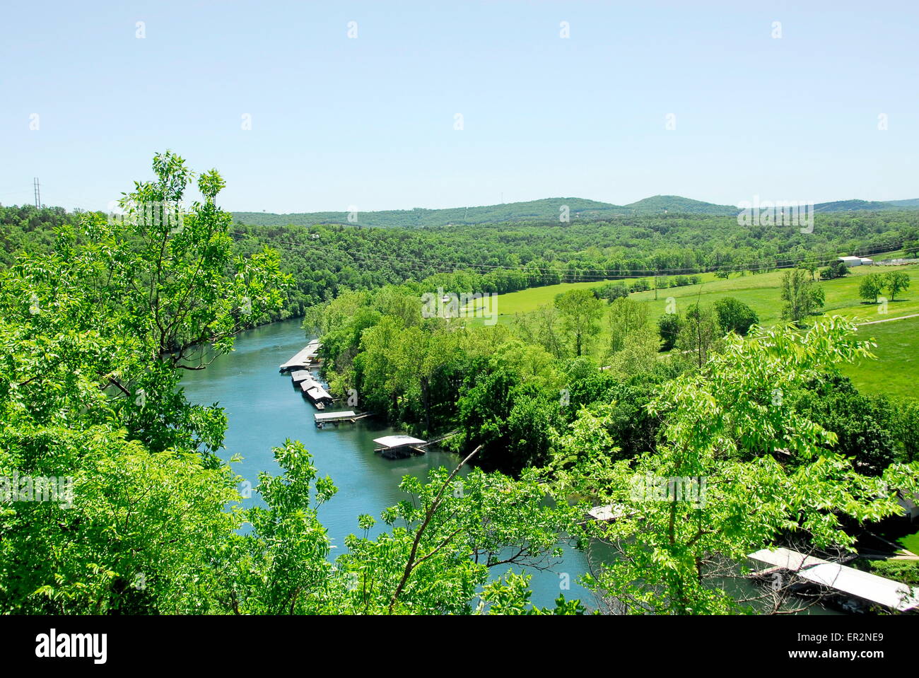 Views of Lake Taneycomo in Branson, Missouri Stock Photo