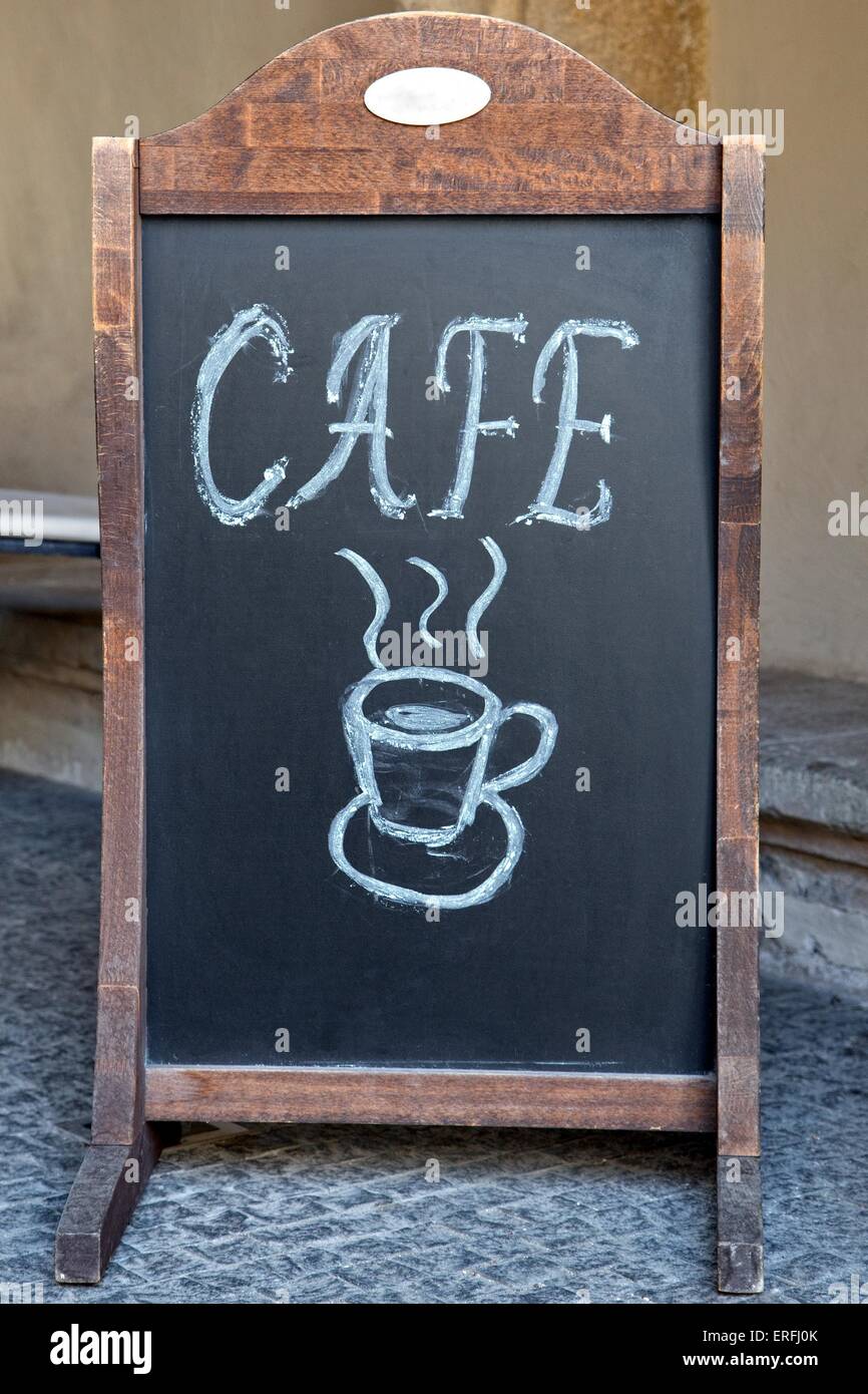 Cafe / coffee - inscription on blackboard Stock Photo - Alamy