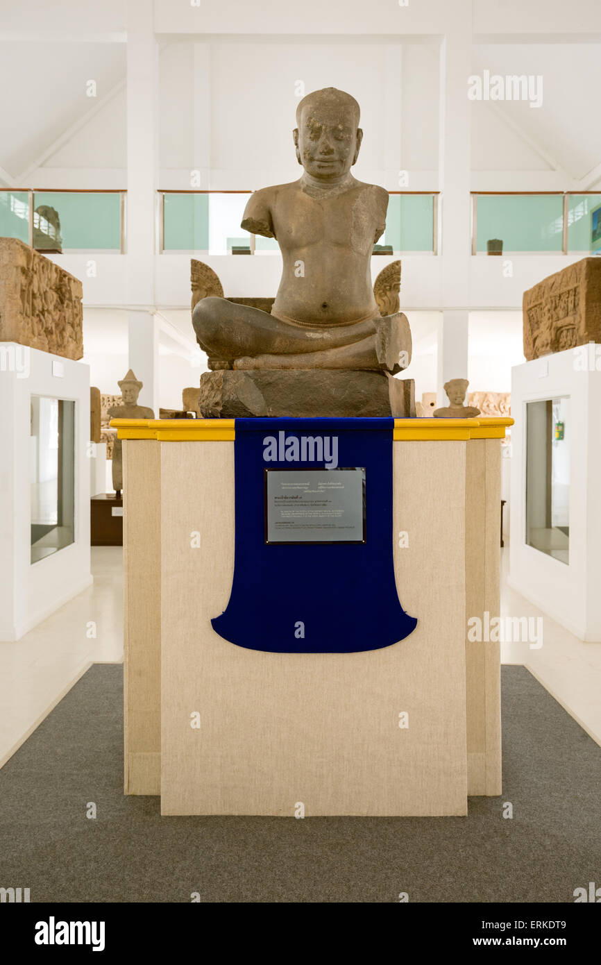 Statue of King Jayavarman VII, Phimai National Museum, Phimai, Korat, Nakhon Ratchasima Province, Isan, Isaan, Thailand Stock Photo