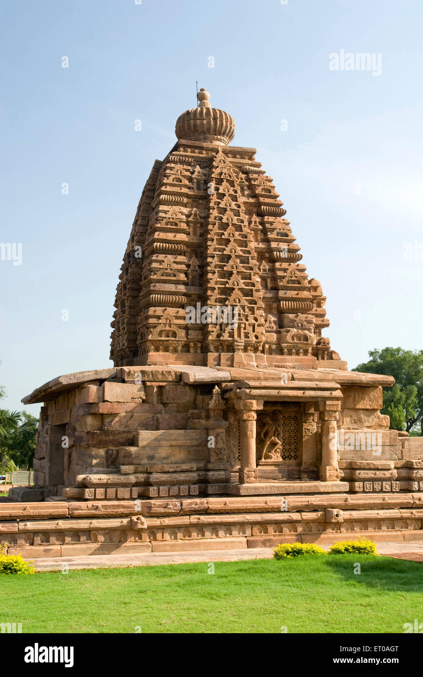 UNESCO World Heritage Site ; Galaganatha temple nagara style gopura built in seven century 750 A.D. in Pattadakal ; Karnataka Stock Photo