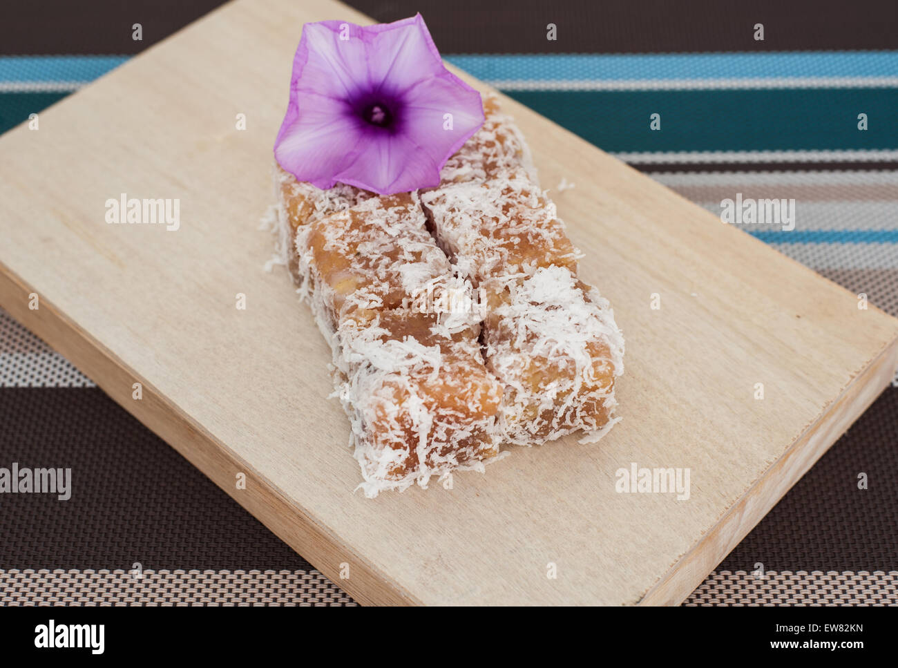 Traditional thai dessert on plate, thai style Stock Photo