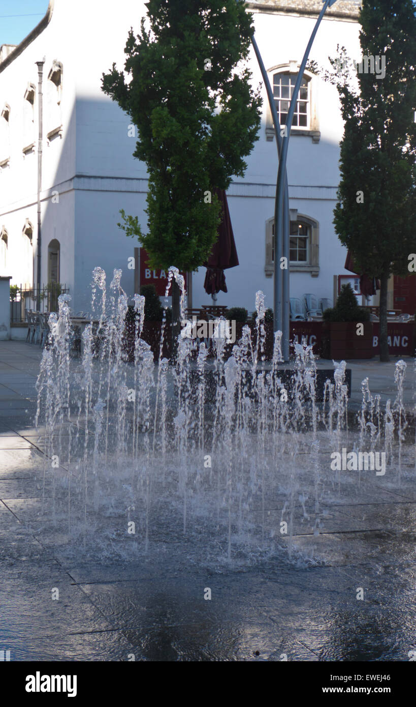 Bristol City Center Fountain outside Raymond Blanc Friary Restaurant Stock Photo