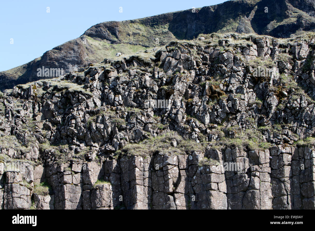 Dverghamrar dwarf rocks volcanic basalt columns and cube-jointed Iceland Stock Photo