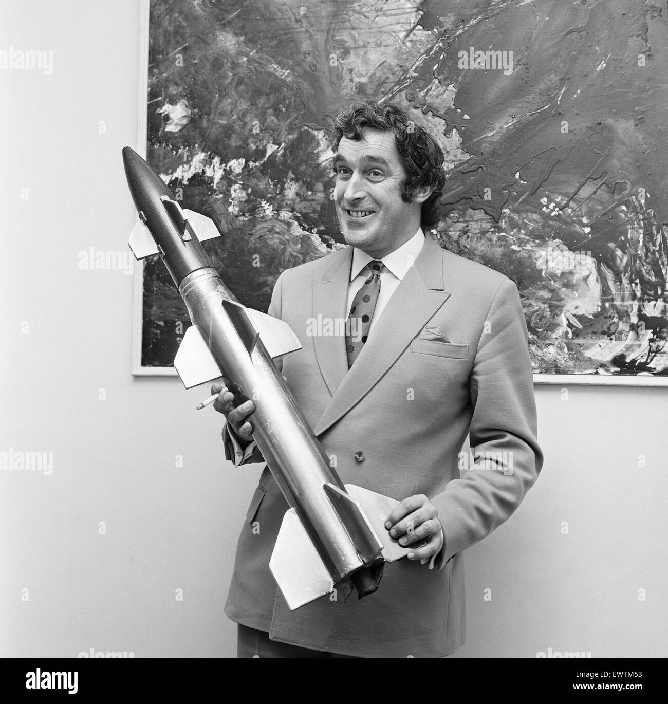 Terry Nation script writer for the BBC science fiction series Dr Who and creator of 'The Daleks'. Seen here at the BBC studios at Lime Grove in West London . 27th January 1969 Stock Photo