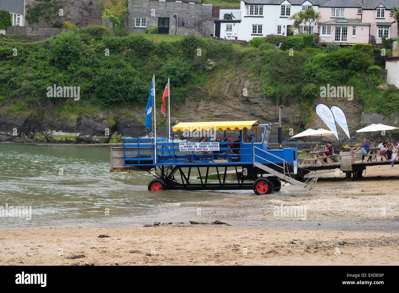 Salcombe, Devon, UK: The South Sands Ferry landing. Stock Photo