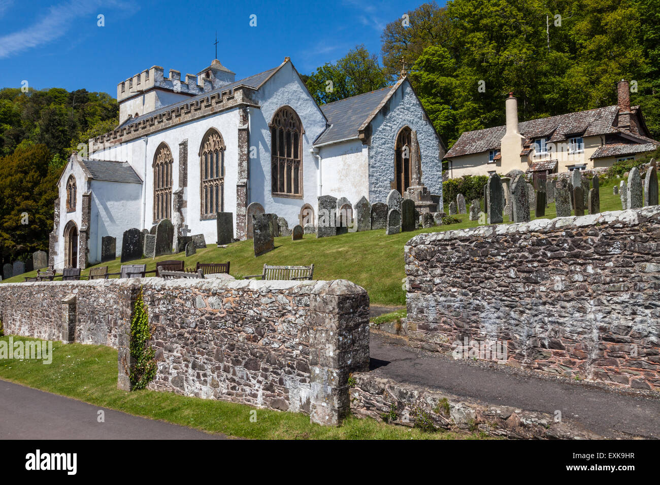 All Saints Church at Selworthy, Somerset, England Stock Photo