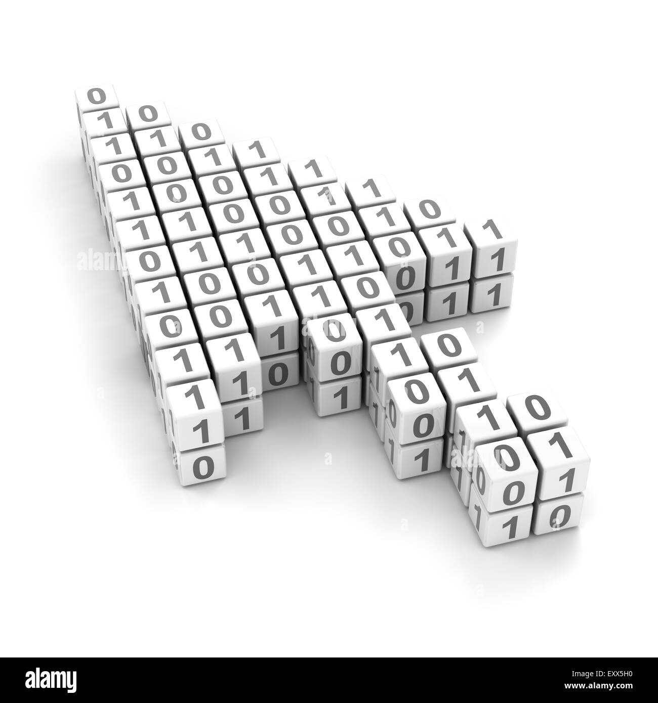 Cursor with binary code Stock Photo