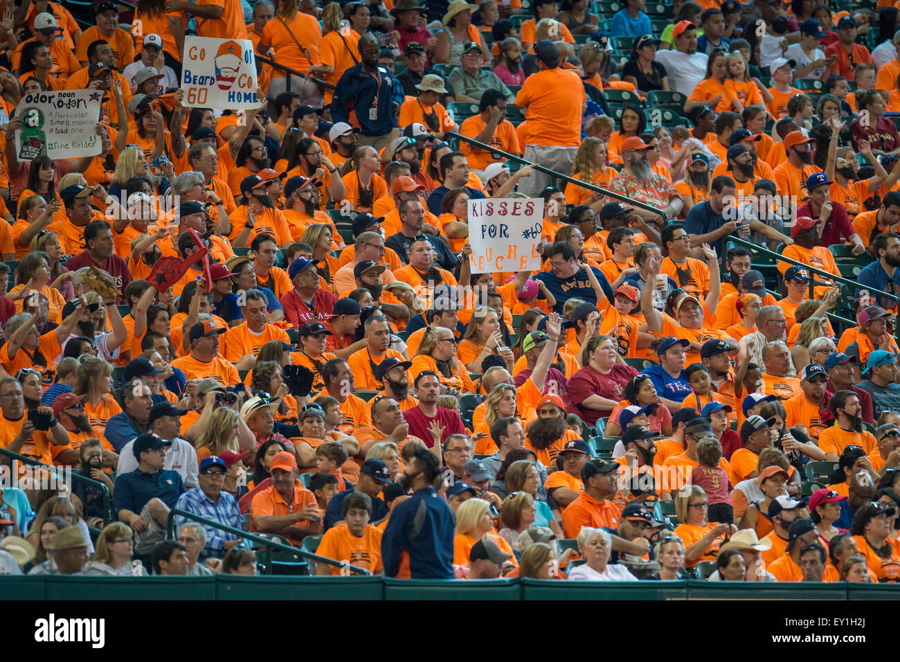 Houston, Texas, USA. 19th July, 2015. Houston Astros fans sit in ...