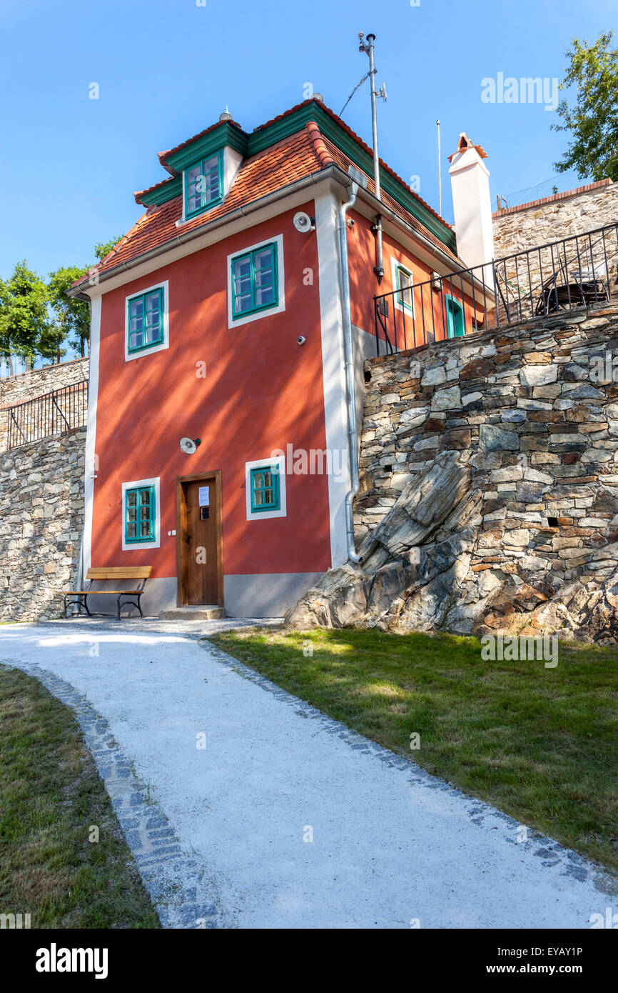 Cesky Krumlov Egon Schiele House Czech Republic garden atelier Stock Photo