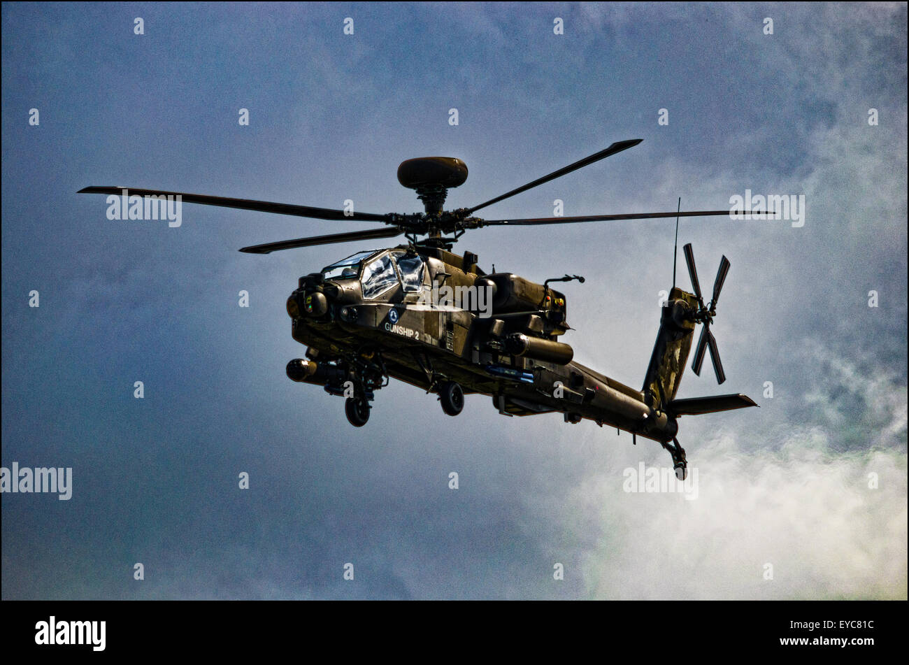 AH 64 Apache Gunship helicopter taken at the royal International Air Tattoo Stock Photo