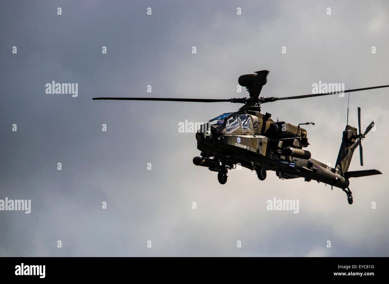 AH 64 Apache Gunship helicopter taken at the royal International Air Tattoo Stock Photo