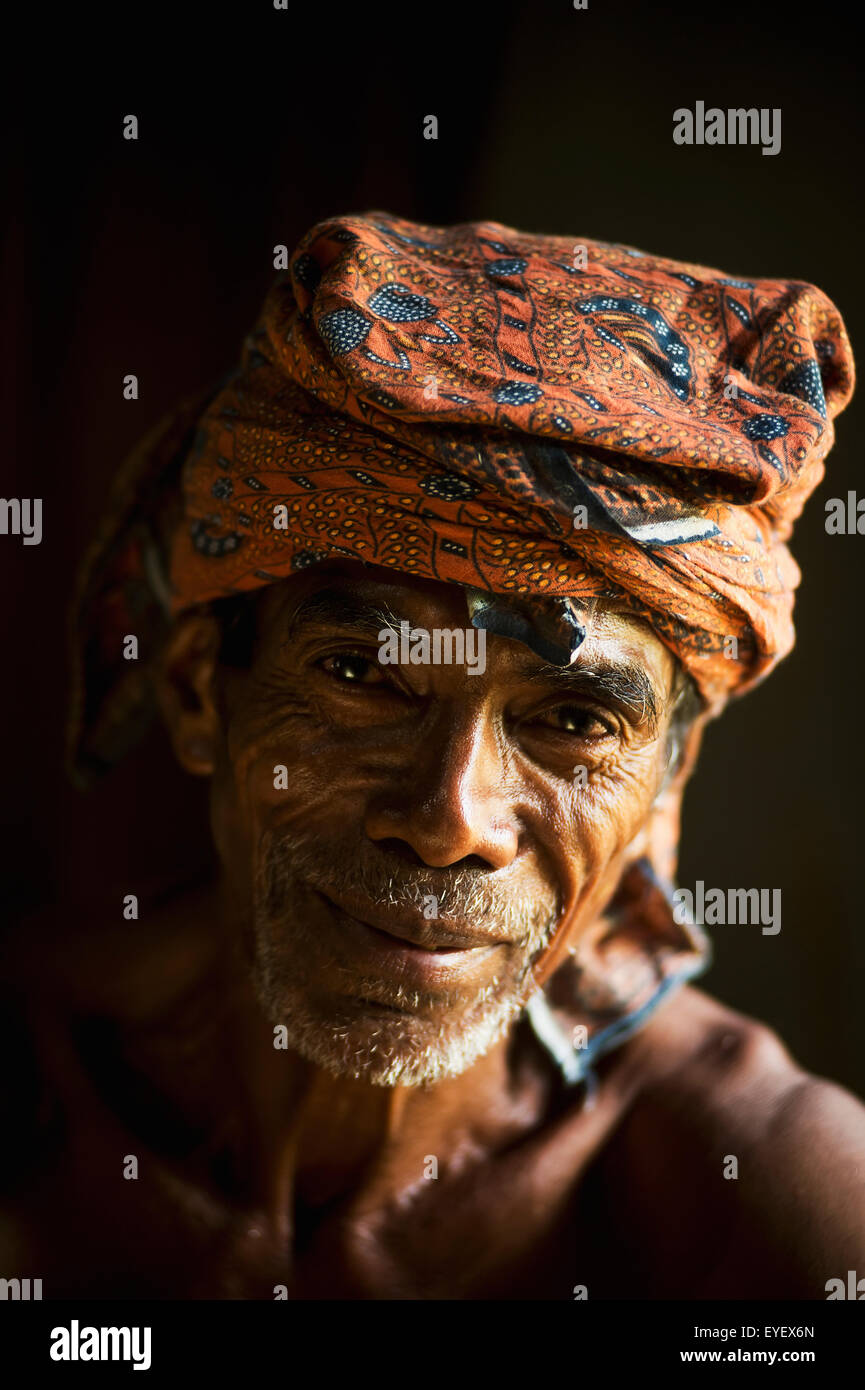 Timorese man at Liurai Village; Timor-Leste Stock Photo