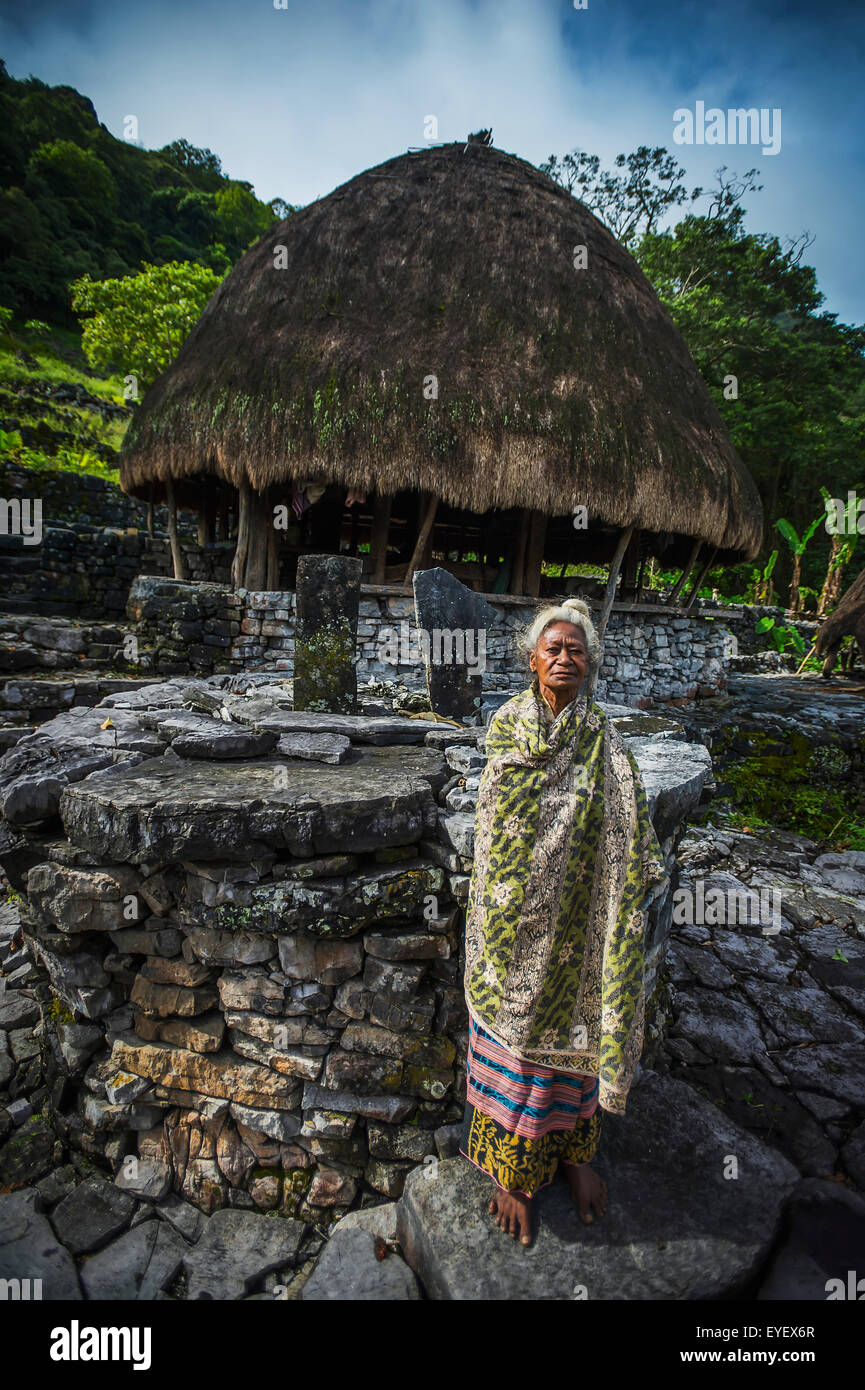 Timorese woman at Liurai Village; Timor-Leste Stock Photo