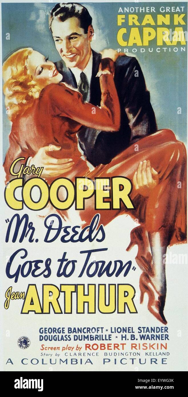 Mr. Deeds Goes to Town ; Year : 1936 - USA ; Director : Frank Capra ; Movie poster (USA) Stock Photo