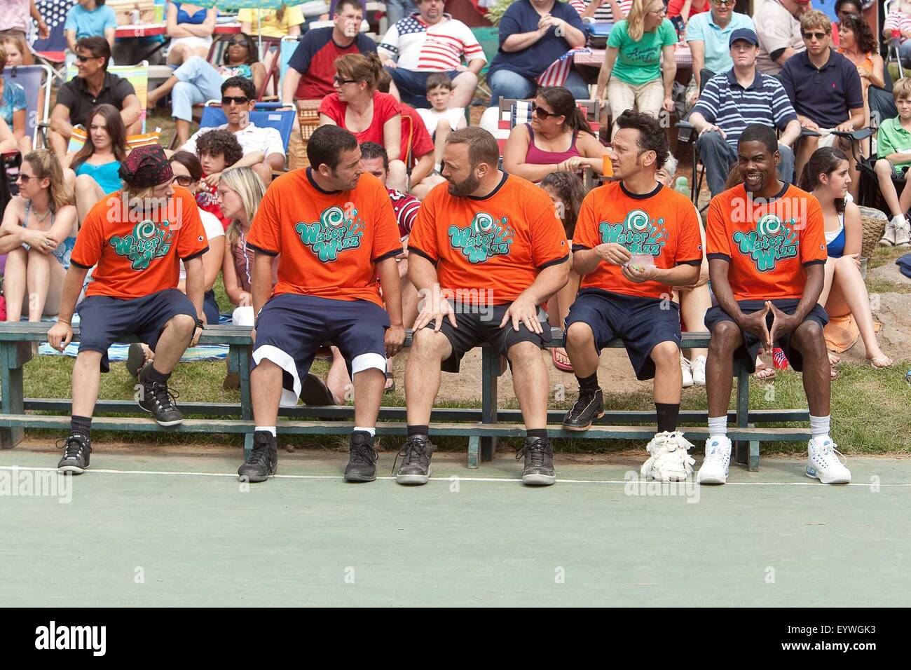 Grown Ups ; Year : 2010 USA ; Director : Dennis Dugan ; David Spade, Adam Sandler, Kevin James, Rob Schneider, Chris Rock ; Tracy Bennett - 2010 CMTG, Inc. All rights reserved. Stock Photo