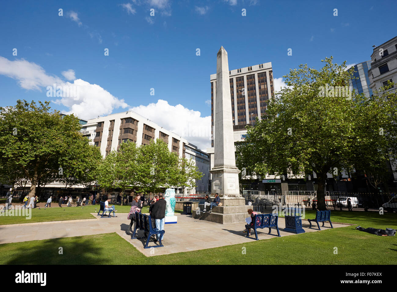 burnaby memorial obelisk in the grounds of the cathedral Birmingham UK Stock Photo