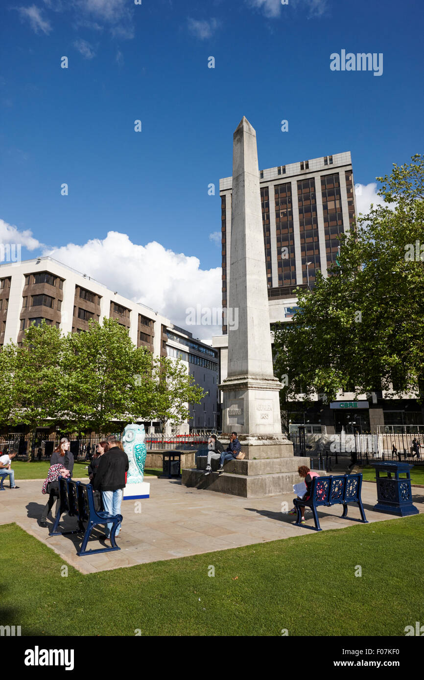 burnaby memorial obelisk in the grounds of the cathedral Birmingham UK Stock Photo