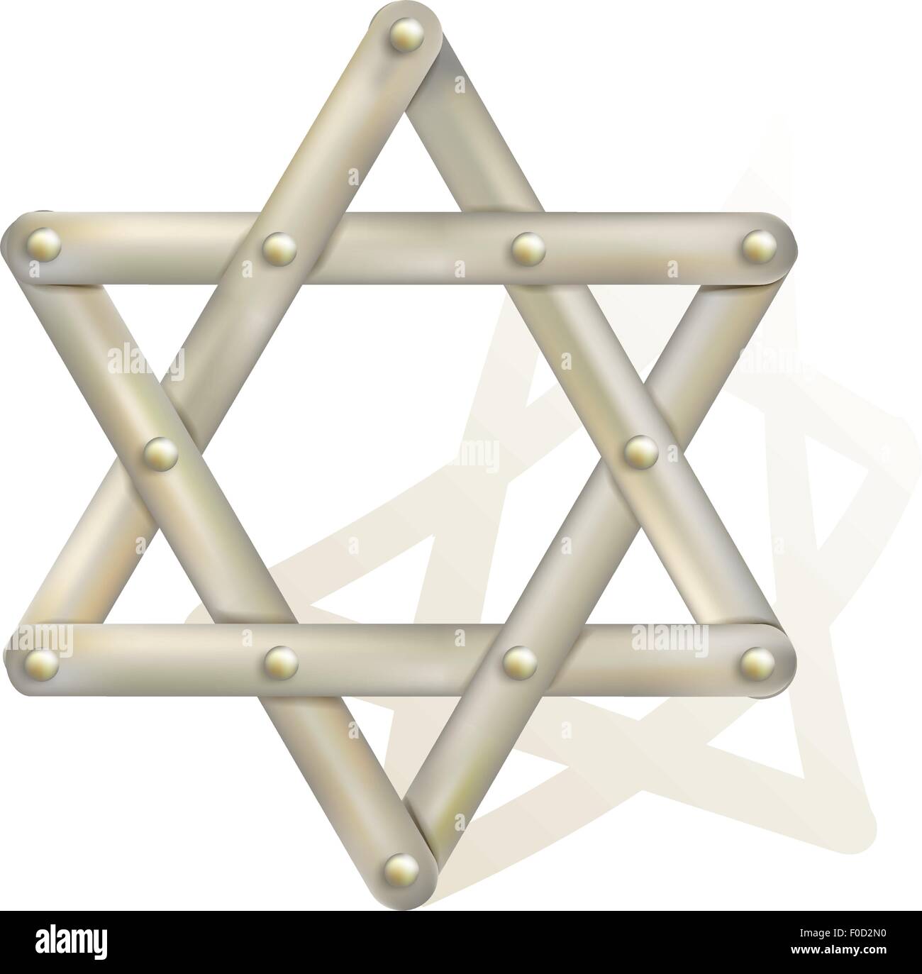 metallic star of David as symbol of judaism Stock Vector