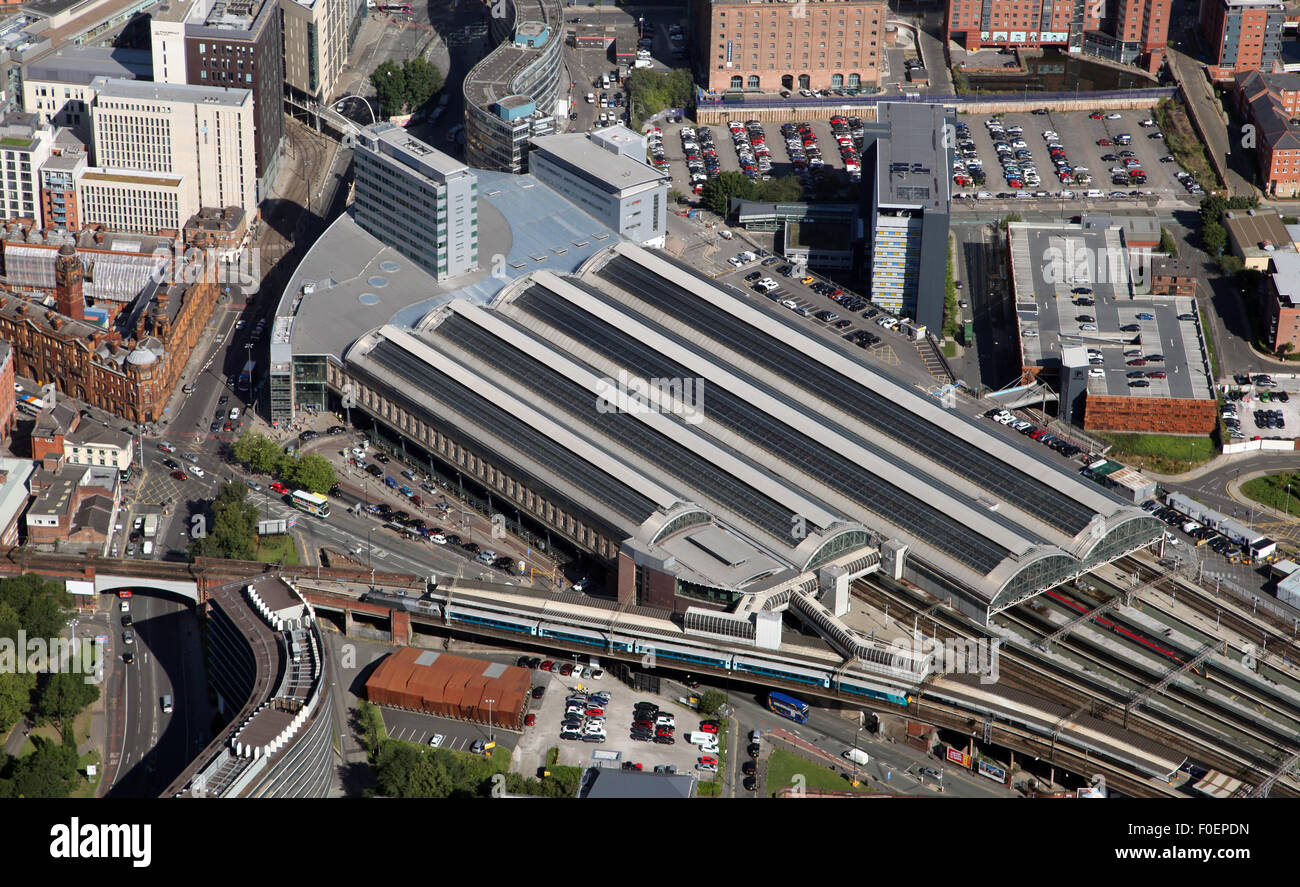 aerial view of Manchester Piccadilly railway station, UK Stock Photo