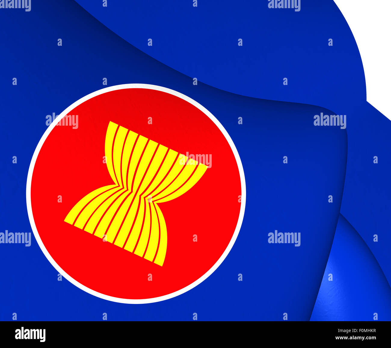 Flag of ASEAN. Close Up. Stock Photo