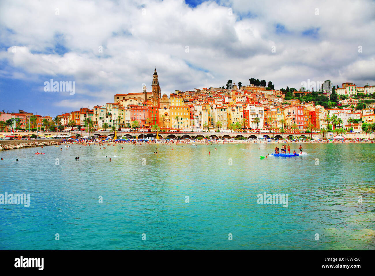 Holidays in south of France- Menton Stock Photo