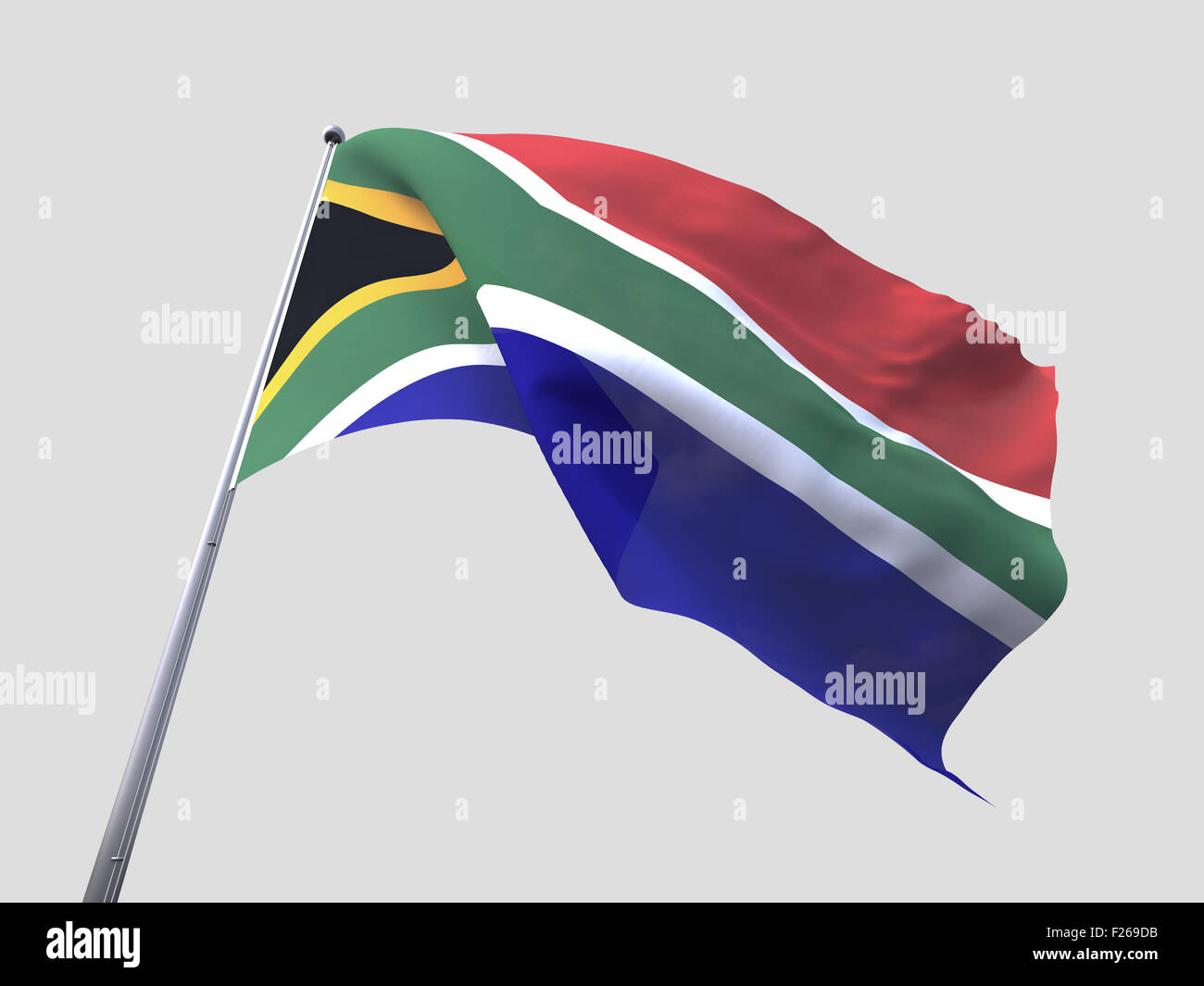 South Africa flying flag isolate on white background Stock Photo