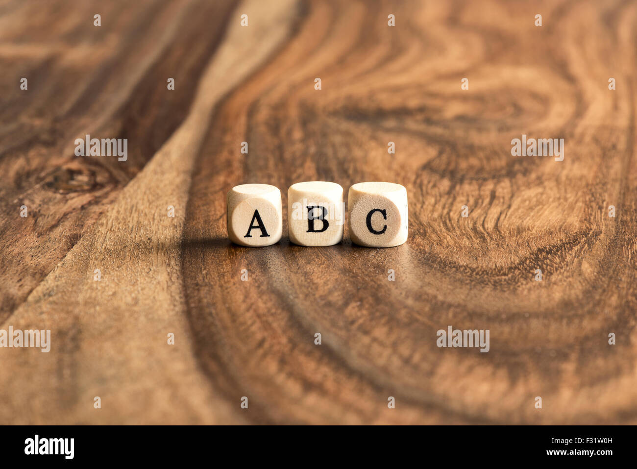 ABC building blocks on wooden background Stock Photo