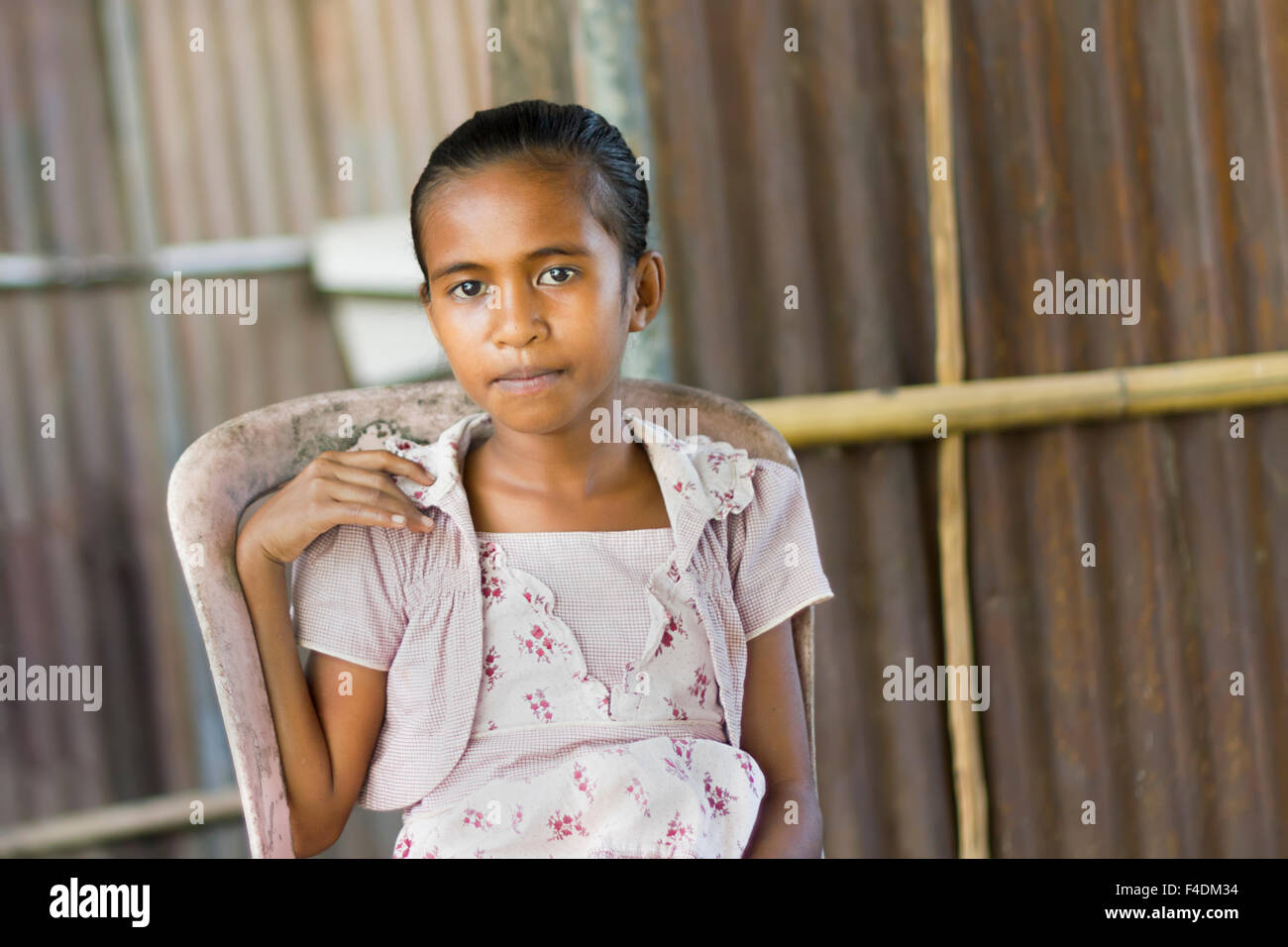 Portrait of an unidentified East Timorese girl Stock Photo