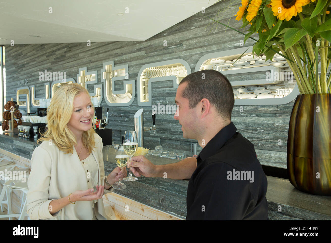 Quattro bar on Corviglia over Saint Moritz, Stock Photo