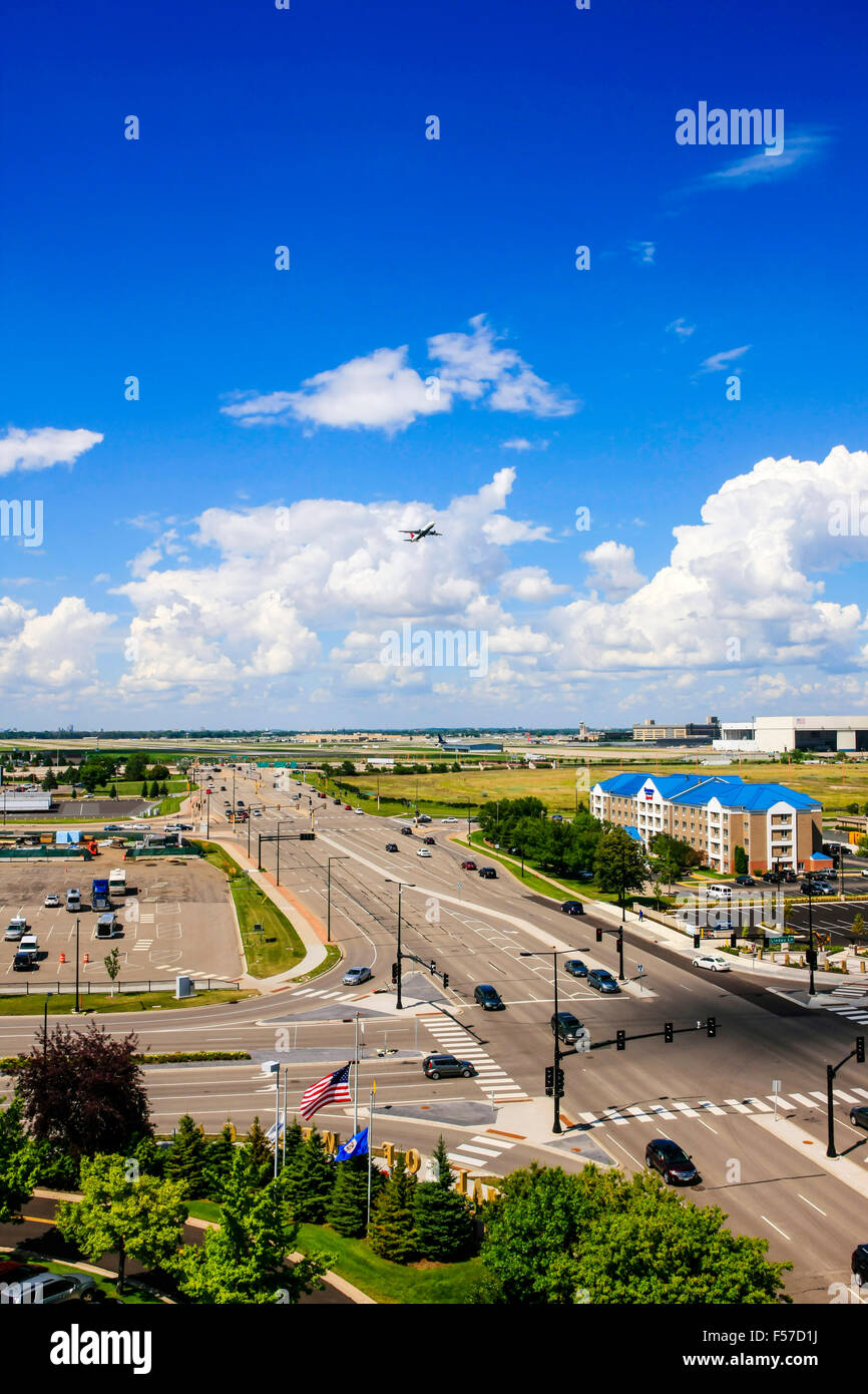 Minneapolis-St.Paul International airport and surrounding hotels in Minnesota Stock Photo