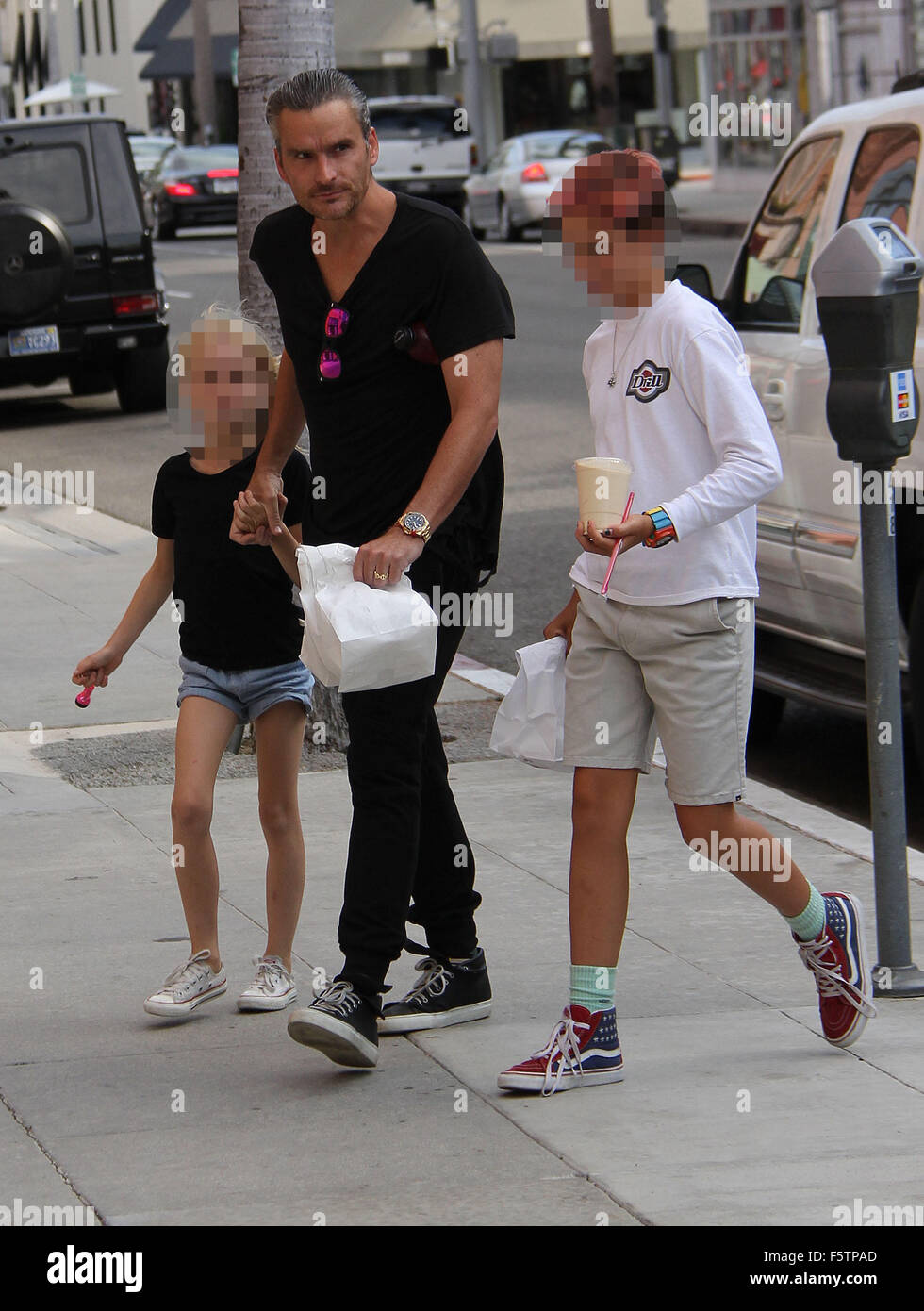 Balthazar Getty out and about in Beverly Hills with family  Featuring: Balthazar Getty Where: Los Angeles, California, United States When: 09 Sep 2015 Stock Photo