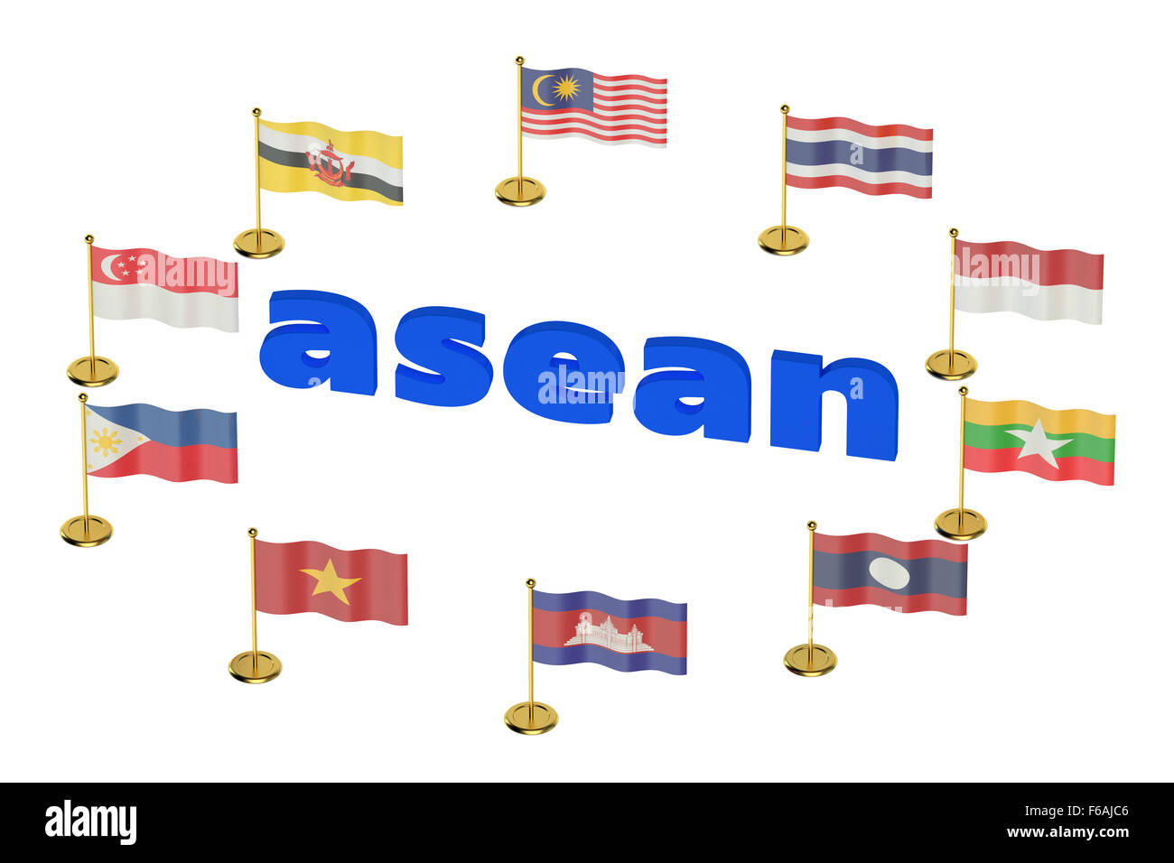 ASEAN concept  isolated on white background Stock Photo