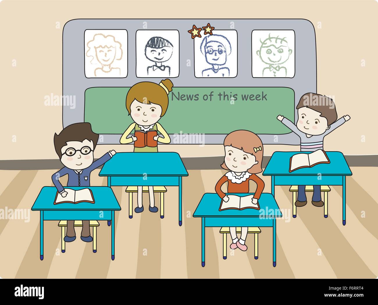 background of education for children in classroom Stock Vector